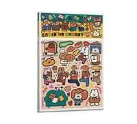 ODGYENGW Poster artistico astratto colorato con cartoni animati e graffiti, 6 dipinti decorativi su tela da parete, 20 x 30 cm