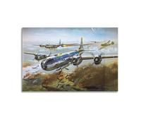 ODGYENGW Poster su tela, motivo: aereo bombardamento della seconda guerra mondiale, motivo: B-29 Superfortress, decorazione artistica da parete, 50 x 75 cm