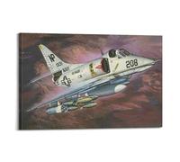 ODGYENGW Poster vintage con aereo da combattimento USAF A-4E Skyhawk militare su tela, decorazione artistica da parete su tela, 40 x 60 cm