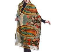 ODHHGDF Nostra Signora di Guadalup, scialle da donna, sciarpa alla moda, morbida e calda, scialle con nappa, per primavera, autunno, inverno, feste, passeggiate, Come nella foto, Etichettalia unica