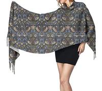 ODHHGDF William Morris Strawberry Thief - Sciarpa lunga da donna, per inverno/autunno, pashmina, Come nella foto, Taglia unica