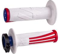 ODI Emig Pro V2 Lock-On Poignées BLEU / ROUGE / BLANC H36EPRWU