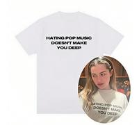 Odiare la musica pop non ti rende profondo, maglietta in stile 100% cotone per uomo e donna, maglietta casual Harajuku alla moda e ampia L,M,S,XL,XXL,XXXLJersey in maglia