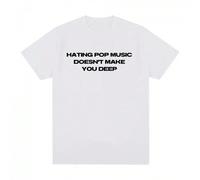Odiare la musica pop non ti rende profondo, maglietta stile Harajuku in cotone alla moda per uomo e donna, maglietta casual L,M,S,XL,XXL,XXXLTessuto in maglia