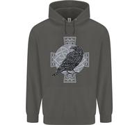 Odin Celtic Raven Viking Tatuaggio Croce Runico Bambini Felpa con Cappuccio
