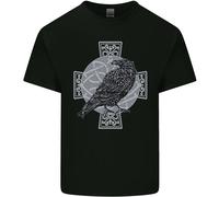 Odin Celtico Corvo Viking Tattoo Croce Runico Maglietta Bambini Ragazzi Ragazze