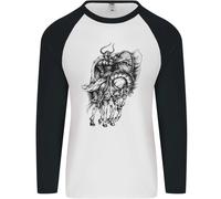 Odin Il Viking Su a Cavallo Valhalla Gods Uomo L/S Baseball T-Shirt