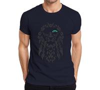 Odin Occhio Verde Vichingo Valhalla Nordic Intrecciato Guerriero T-Shirt Uomo, blu navy, L