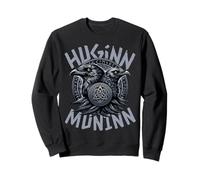 Odin Ravens Huginn & Muninn Vegvisir Mito dei Vichinghi Norvegesi Felpa
