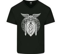 Odin The Vikings Valhalla Thor Palestra Nordic Uomo Scollo A V Cotone T-Shirt