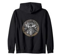 Odino Allfather Norreno Viking Dio Yggdrasil Ravens Rune Felpa con Cappuccio