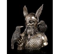Odino Figura - Busto Nordico Dio Con Due Corvo Veronese Statua Dea