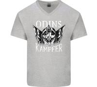 Odins Kampfer Vikings Uomo V-Neck T-Shirt In Cotone