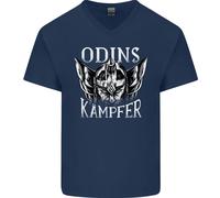 Odins Kampfer Vikings Uomo V-Neck T-Shirt In Cotone