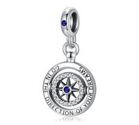 Odinstone Charm Bussola Argento 925 Charms Viaggio compatibili Bracciale Pendente Laurea Bead 2025 Originale Passions Moments Regalo Gioielli