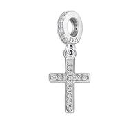 Odinstone Charm Croce Argento 925 Charms Croce compatibili Bracciale Pendente Religioso Cross Bead Originale Passions Moments Regalo Gioielli