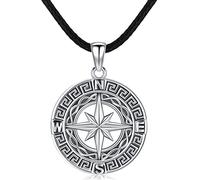 Odinstone Collana Bussola per Uomo, Argento Sterling 925 Ciondolo con Collana Uomo Design Originale Gioielli Senza Allergie Regali Significativi per gli Uomo (Bussola-C)