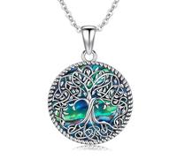 Odinstone Collana con ciondolo a forma di albero della vita in argento Sterling 925, gioiello personalizzato in argento per donne, regalo speciale per mamma/fidanzata/moglie (I-albero della vita)