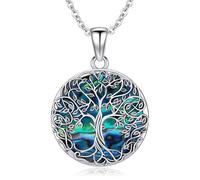 Odinstone Collana con ciondolo a forma di albero della vita in argento Sterling 925, gioiello personalizzato in argento per donne, regalo speciale per mamma/fidanzata/moglie (C-albero della vita)