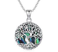 Odinstone Collana con ciondolo a forma di albero della vita in argento Sterling 925, gioiello personalizzato in argento per donne, regalo speciale per mamma/fidanzata/moglie (E-albero della vita)