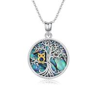 Odinstone Collana con ciondolo a forma di albero della vita in argento Sterling 925, gioiello personalizzato in argento per donne, regalo speciale per mamma/fidanzata/moglie (B-albero della vita)
