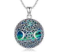 Odinstone Collana con ciondolo a forma di albero della vita in argento Sterling 925, gioiello personalizzato in argento per donne, regalo speciale per mamma/fidanzata/moglie (D-albero della vita)