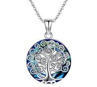 Odinstone Collana con ciondolo a forma di albero della vita in argento Sterling 925, gioiello personalizzato in argento per donne, regalo speciale per mamma/fidanzata/moglie (J-albero della vita)