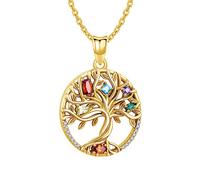 Odinstone Collana con ciondolo a forma di albero della vita in argento Sterling 925, gioiello personalizzato in argento per donne, regalo speciale per mamma/fidanzata/moglie (N-albero della vita)