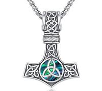 Odinstone Collana vichinga da uomo in argento sterling 925 con ciondolo martello di Thor Collana vichinga Kletisch Mitologia nordica Amuleto Gioielli vichinghi Regalo Donna Uomo
