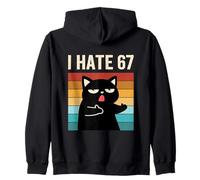 Odio 67 Meme with Cat Anti 6 7 Tee Funny Six Seven Slang Felpa con Cappuccio