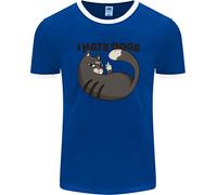 Odio I Cani Maglietta Ringer Divertente Per Amanti Dei Gatti Uomo FotL