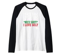 Odio Il Golf Bel Colpo I Love Golf Maglia con Maniche Raglan
