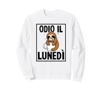 Odio Il lunedì I Hate Mondays Fatigué Bradipo Stanco Felpa