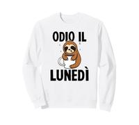 Odio Il lunedì I Hate Mondays Fatigué Bradipo Stanco Felpa