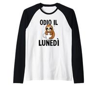 Odio Il lunedì I Hate Mondays Fatigué Bradipo Stanco Maglia con Maniche Raglan
