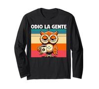 Odio La Gente Amante dei Gufi Sarcastico e Introverso Maglia a Manica
