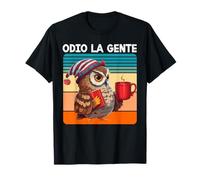 Odio La Gente Amante dei Gufi Sarcastico e Introverso Maglietta