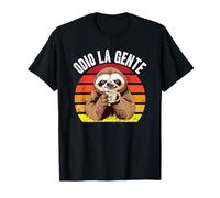 Odio La Gente bradipo con caffè scritte divertente vintage Maglietta