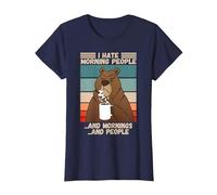 Odio la Gente del Mattino Scontroso Orso misantropico Che Dice Maglietta, Donna, Navy, XL