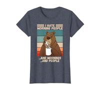 Odio la Gente del Mattino Scontroso Orso misantropico Che Dice Maglietta, Donna, Pervinca, L