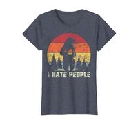 Odio la Gente Design retrò da Campeggio all'aperto per Gli a Maglietta, Donna, Pervinca, L