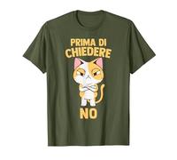 Odio La Gente Detti Divertenti Prima di Chiedere No Maglietta, Uomo, Oliva, L