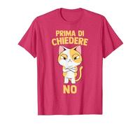 Odio La Gente Detti Divertenti Prima di Chiedere No Maglietta, Uomo, Rosso mélange, L