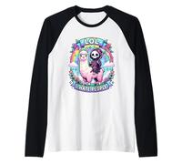 Odio la Gente Lama Morte Divertente Kawaii Humor Maglia con Maniche Raglan