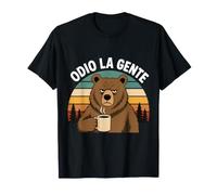 Odio La Gente Orso caffè Divertente Regalo per Lui e per Lei Maglietta