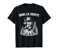 Odio La Gente Orso Caffè Frasi Divertenti I Hate People Maglietta