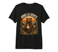 Odio La Gente Orso Montagna Campeggio Natura Maglietta Premium
