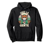 Odio La Gente Sarcastico Amante dei Gatti Introverso Felpa con Cappuccio