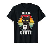Odio La Gente Sarcastico Amante dei Gatti Introverso Maglietta