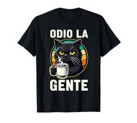 Odio La Gente Sarcastico Amante dei Gatti Introverso Maglietta